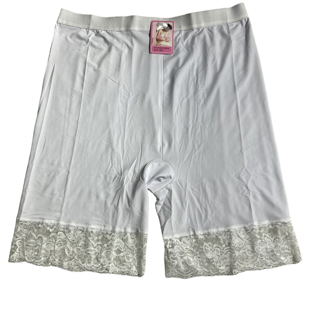 New ANGELINA Pettipants Womens 4XL White Panty High Waist Lace Satin Feel